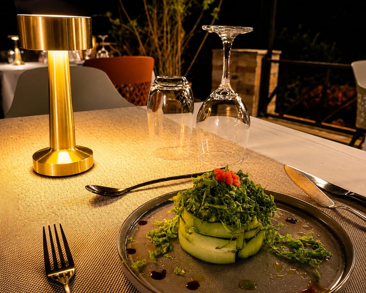 Evening dinner service at our partner lodge